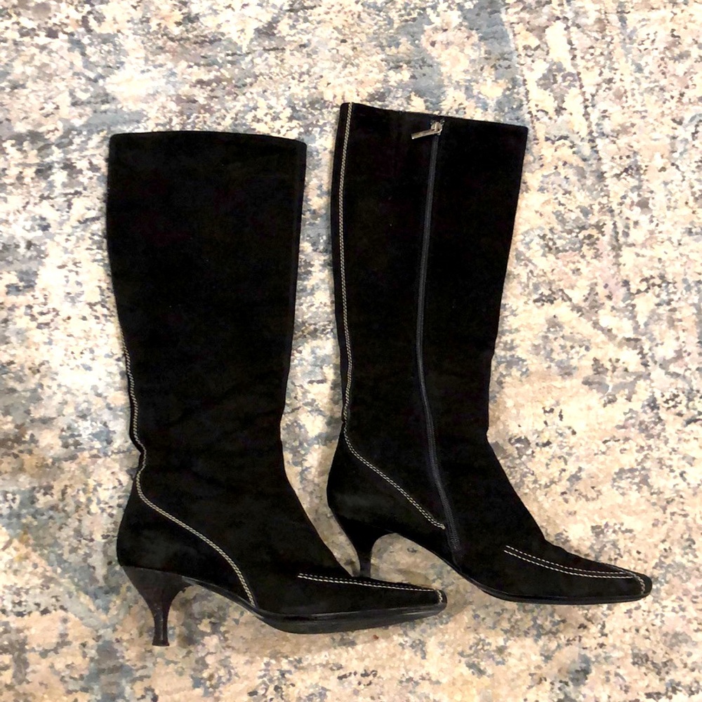 Aquatalia Black Suede Tall Boots 9